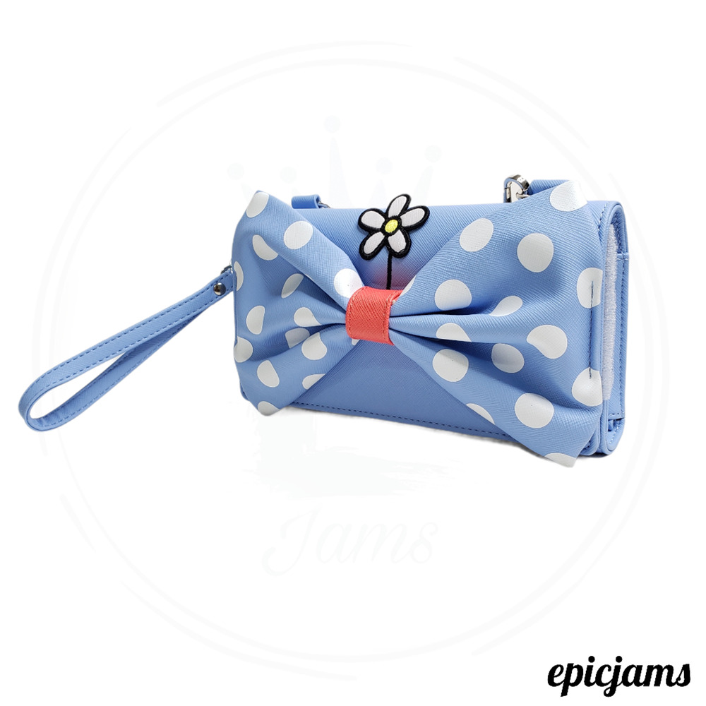 Loungefly Disney Minnie Mouse Daisy Polka Dot Crossbody Wristlet Bag New